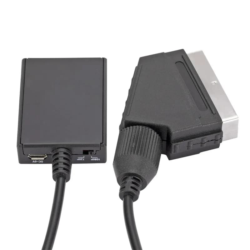 SCART to HDMI compatible 1080P audio video converter adapter for Sky Box STB Plug and Play with DC cable