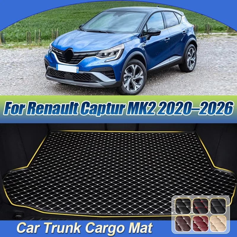 Tappetino in Pelle per Bagagliaio Auto Renault Captur MK2 2020~2026, Tappeto Protettivo Antisporco, Accessori Interni Auto