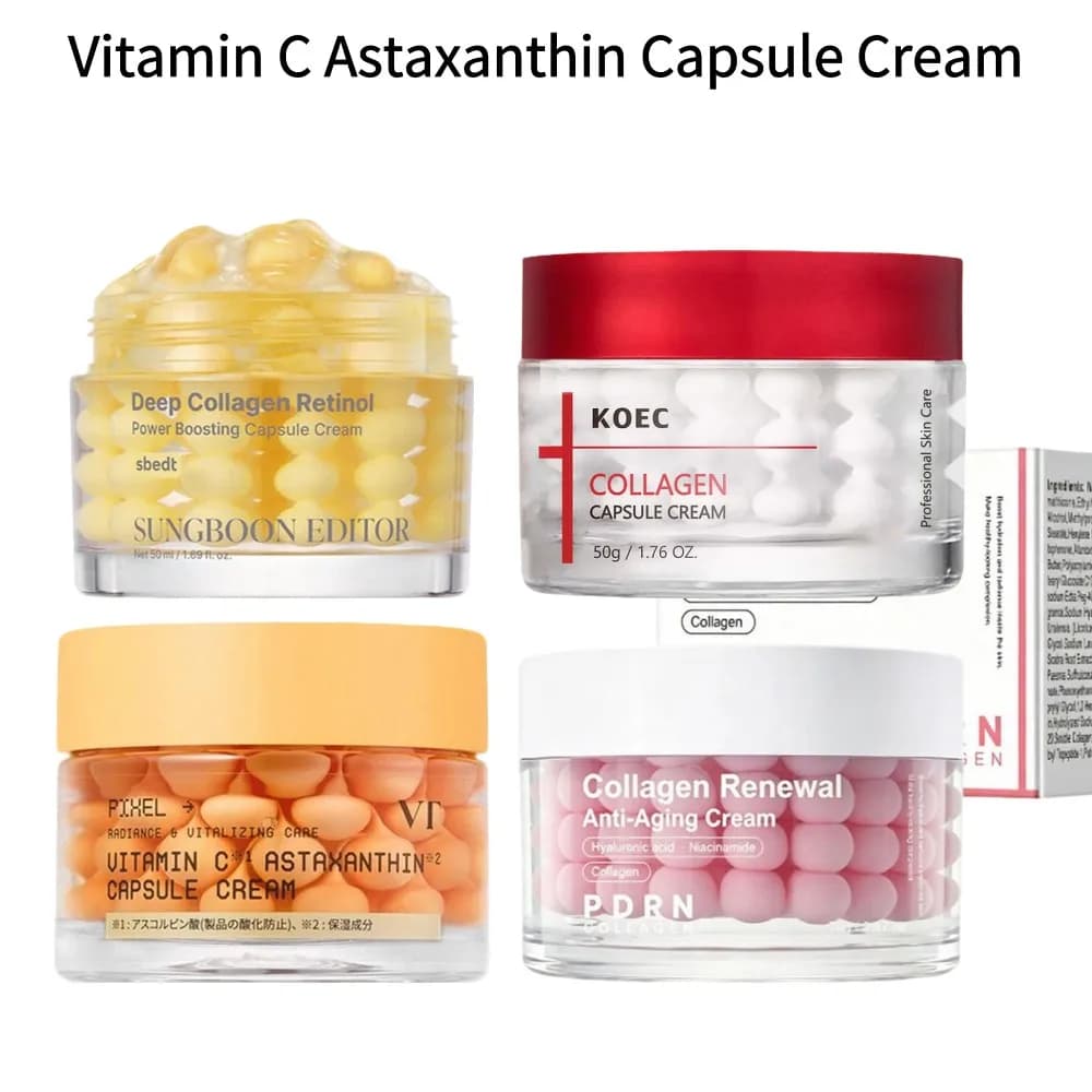 Vitamin C Astaxanthin Face Cream 50ml Anti Aging Smooth Fine Lines Moisturizing Nourishing Mild Daily Skin Care for All Skin