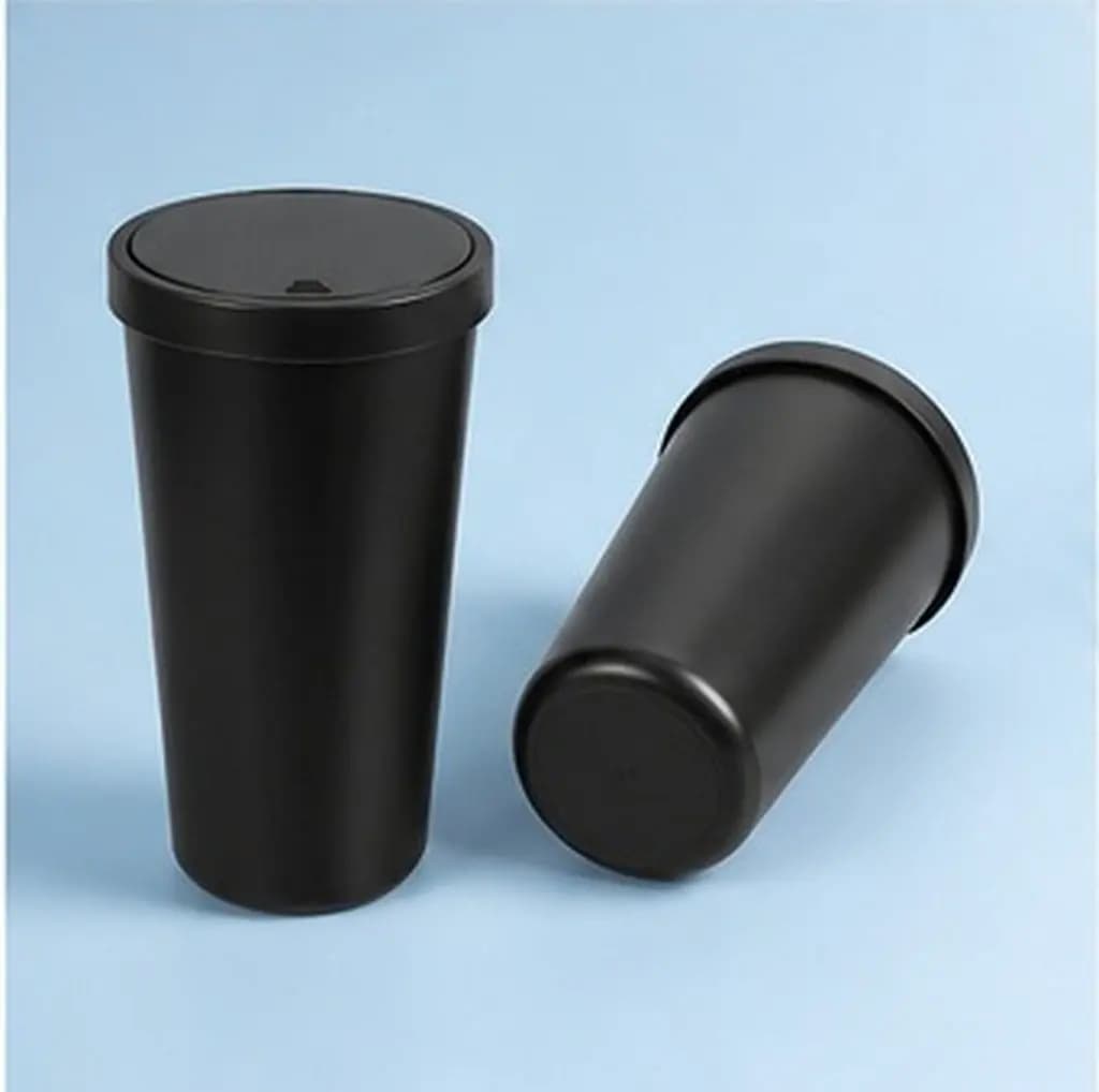 Car Trash Can Cup Holder Compatible Compact Mini Garbage Bin with Lid Stylish PP Material Portable Vehicle Trash Container