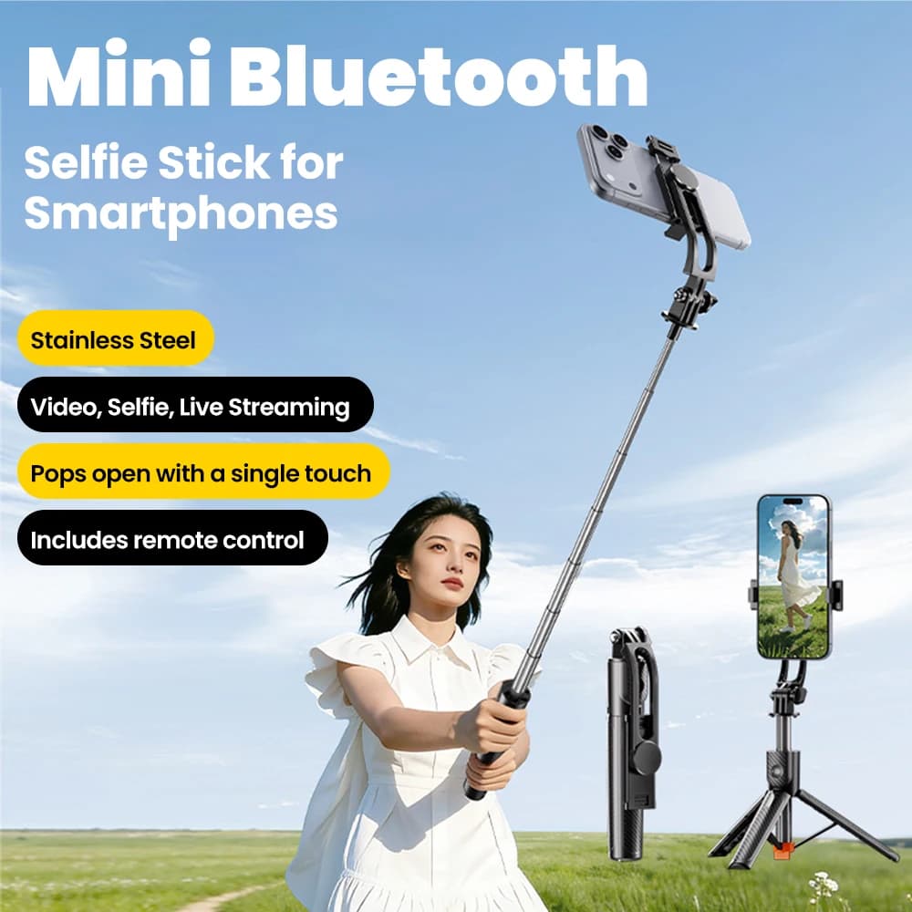 Mini Asta Selfie per Telefono con Telecomando Bluetooth, Portatile per Viaggi, Fotografia e Streaming Live, Treppiede Universale