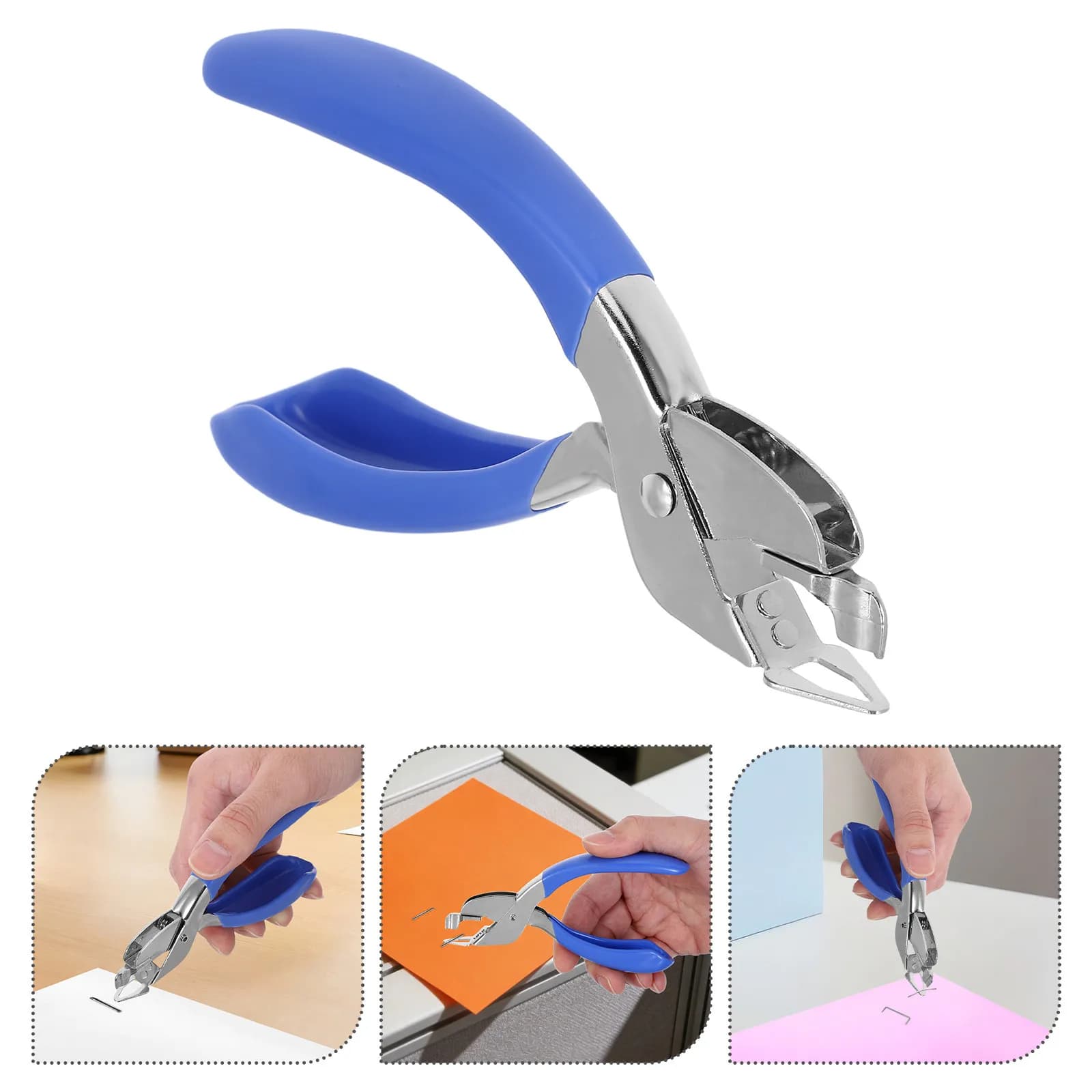 Rimuovi Graffette Blu Portatile, Estrattore di Chiodi Manuale, Strumento Universale Veloce e Facile per la Rimozione di Graffette, Attrezzo per Ufficio