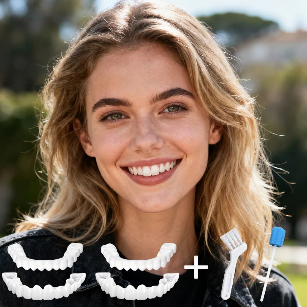 New Non Slip Secure Fit Teeth Veneers Reusable Instant Smile Whitening Anti Material No Shifting H2931