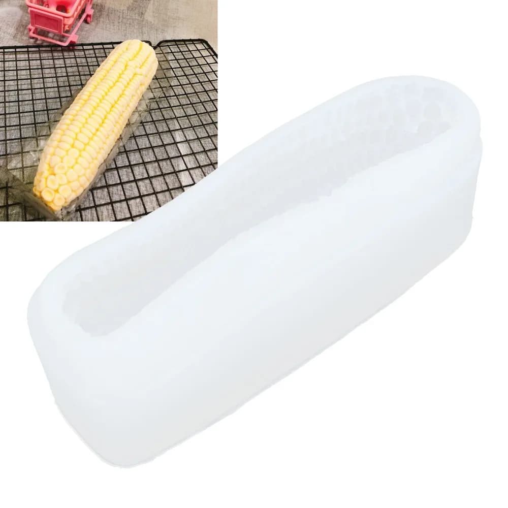 Stampo in silicone 3D a forma di mais per sapone, dolci e gelato, antiaderente