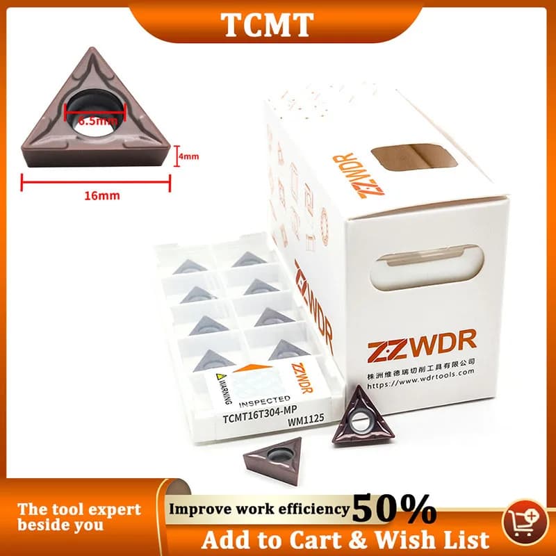 ZZWDR TCMT110204 Tablet TCMT16T304 Carbide Insert Internal Turning Tool High-quality Metal Lathe Tools Tcmt Insert 11