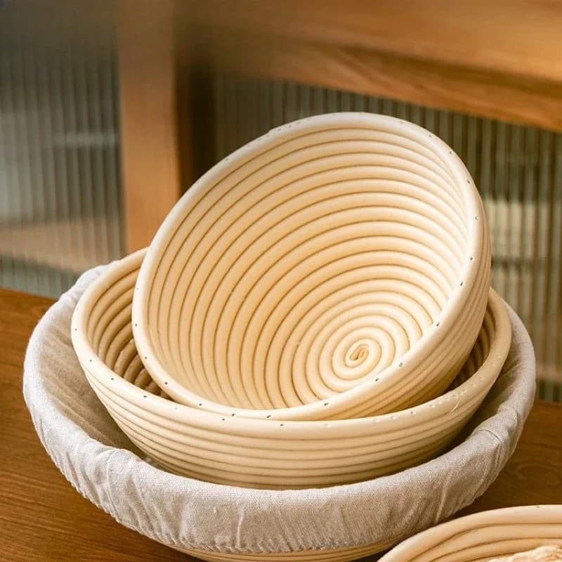 Non-Stick Bread Proofing Set - Food-Grade Plastic European Style Round & Oval Molds with Lids, Artisan Baking Essential Tools
