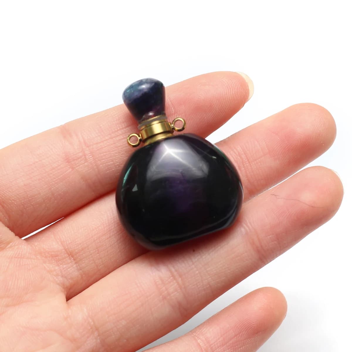 Natural Gems Stone Scent Bottle Pendants Pendants Diffuser of essential oils Pendants with amethyst for DIY Jewelry Creation of Necklaces Gift
