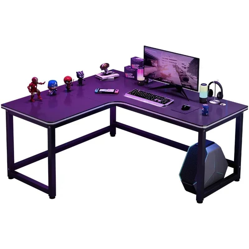 Scrivania angolare postmoderna da gaming con spazio contenitivo, grande supporto per monitor e supporto per PC, scrivania da ufficio nuova