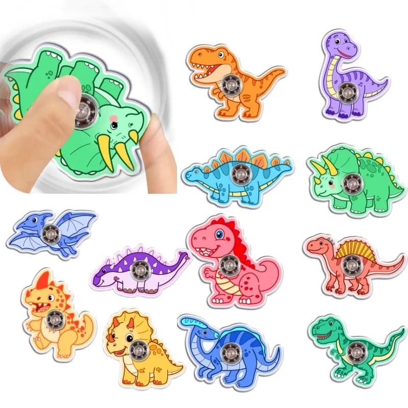 Giocattolo Antistress a Forma di Dinosauro Cartoon, Gadget per Feste di Compleanno, Premi per Aula, Giocattoli Rotanti da Dito, Regalo