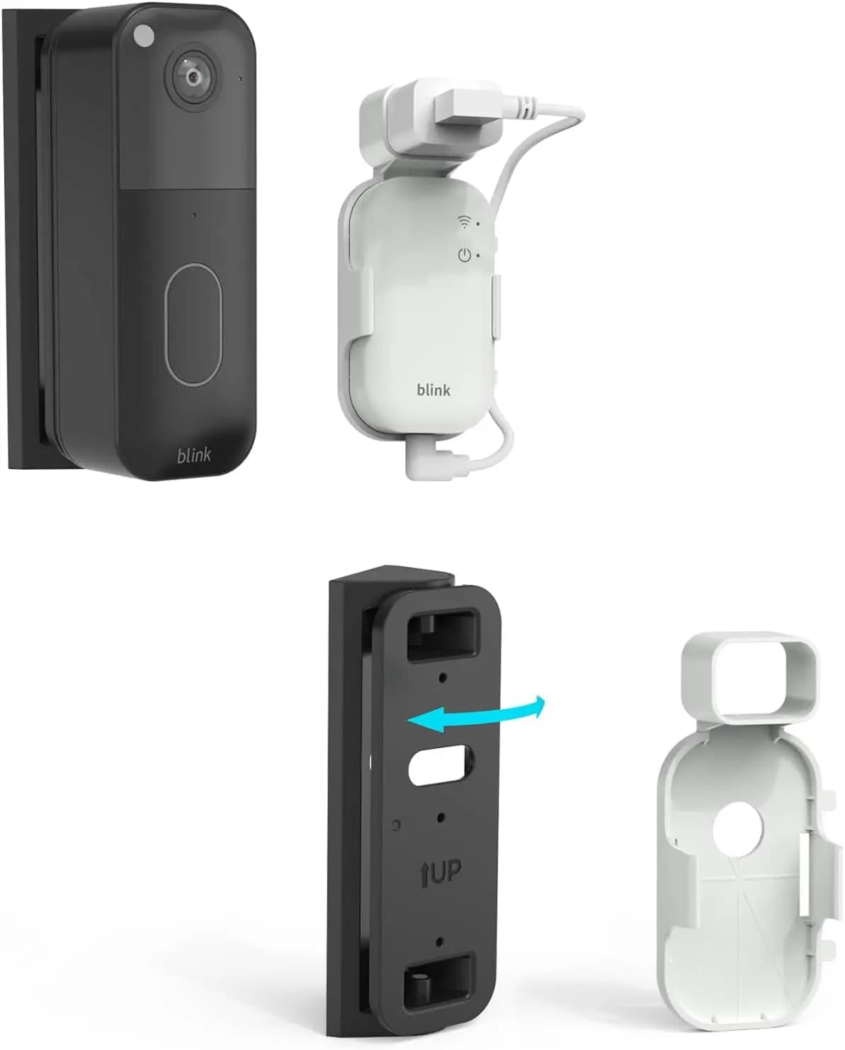 Wall-Outlet Mounting Bracket for Video Doorbell (2nd Gen) and Sync Module Core, Adjustable 0-45° Camera Mount for Outdoor & Indoor Use