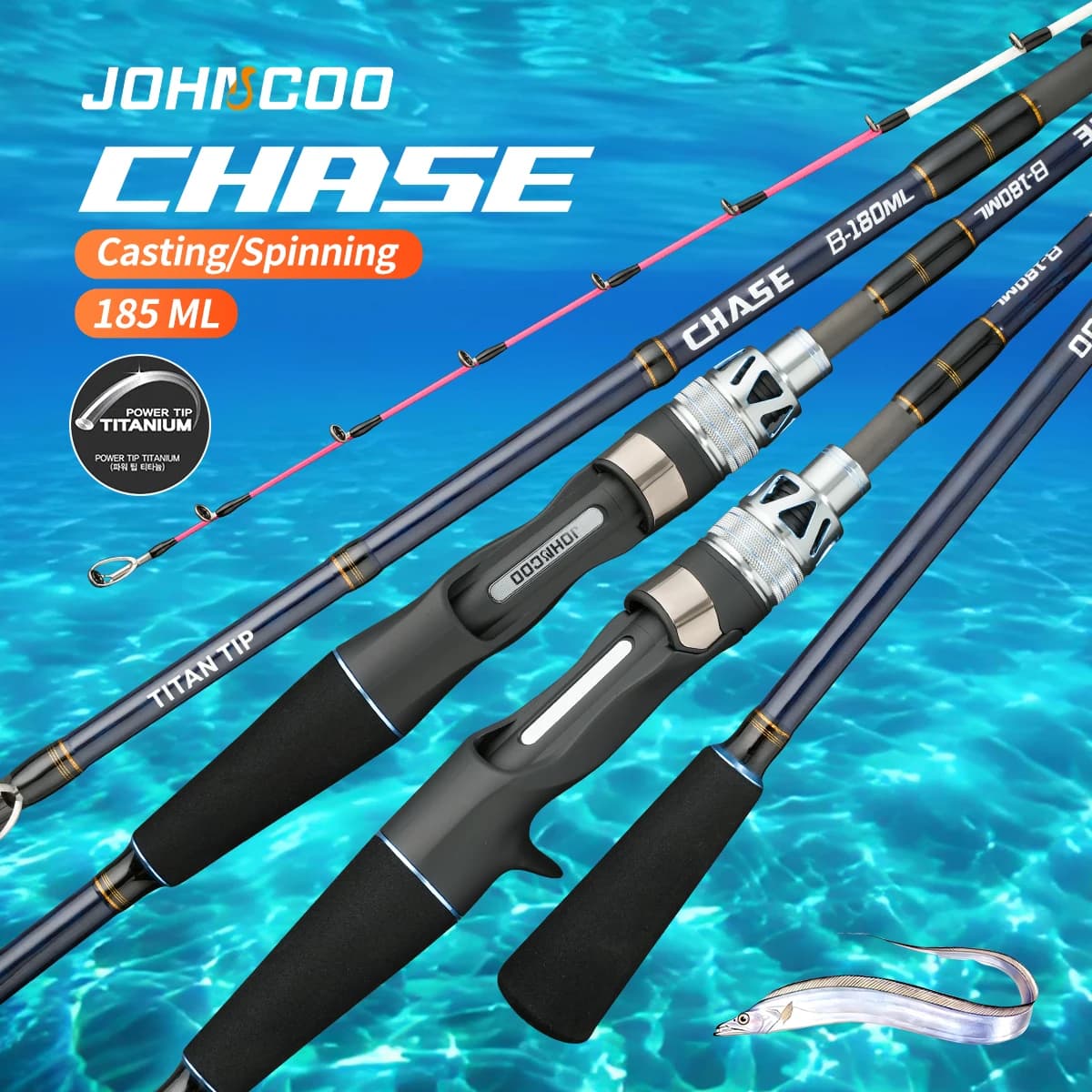Johncoo chase185 ML 7:3 action light weight fishing rod Boat Tachiuo fishing rod Titanium rod tip Spinning and Casting rod p