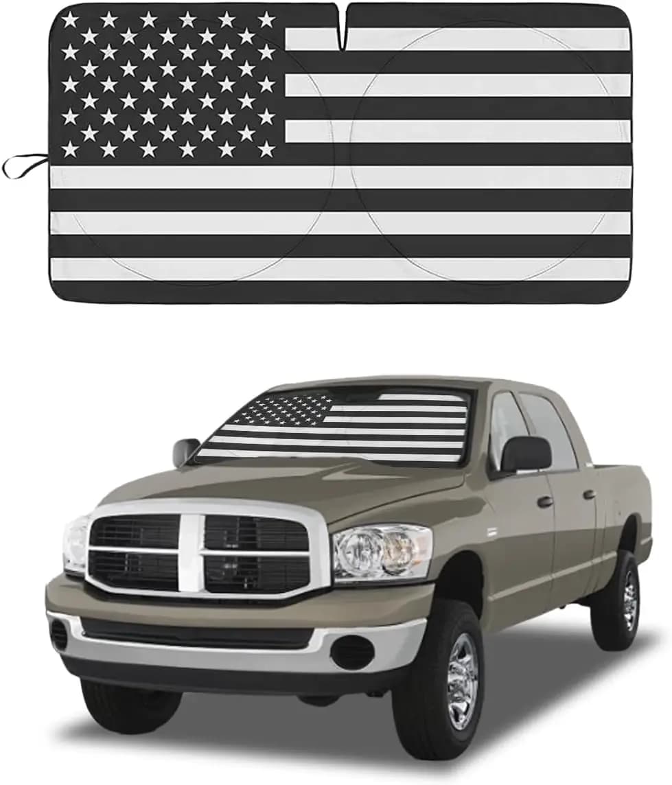 Parasole per parabrezza auto con bandiera americana, pieghevole per SUV e camion, blocca i raggi UV e mantiene il veicolo fresco (X-Large)