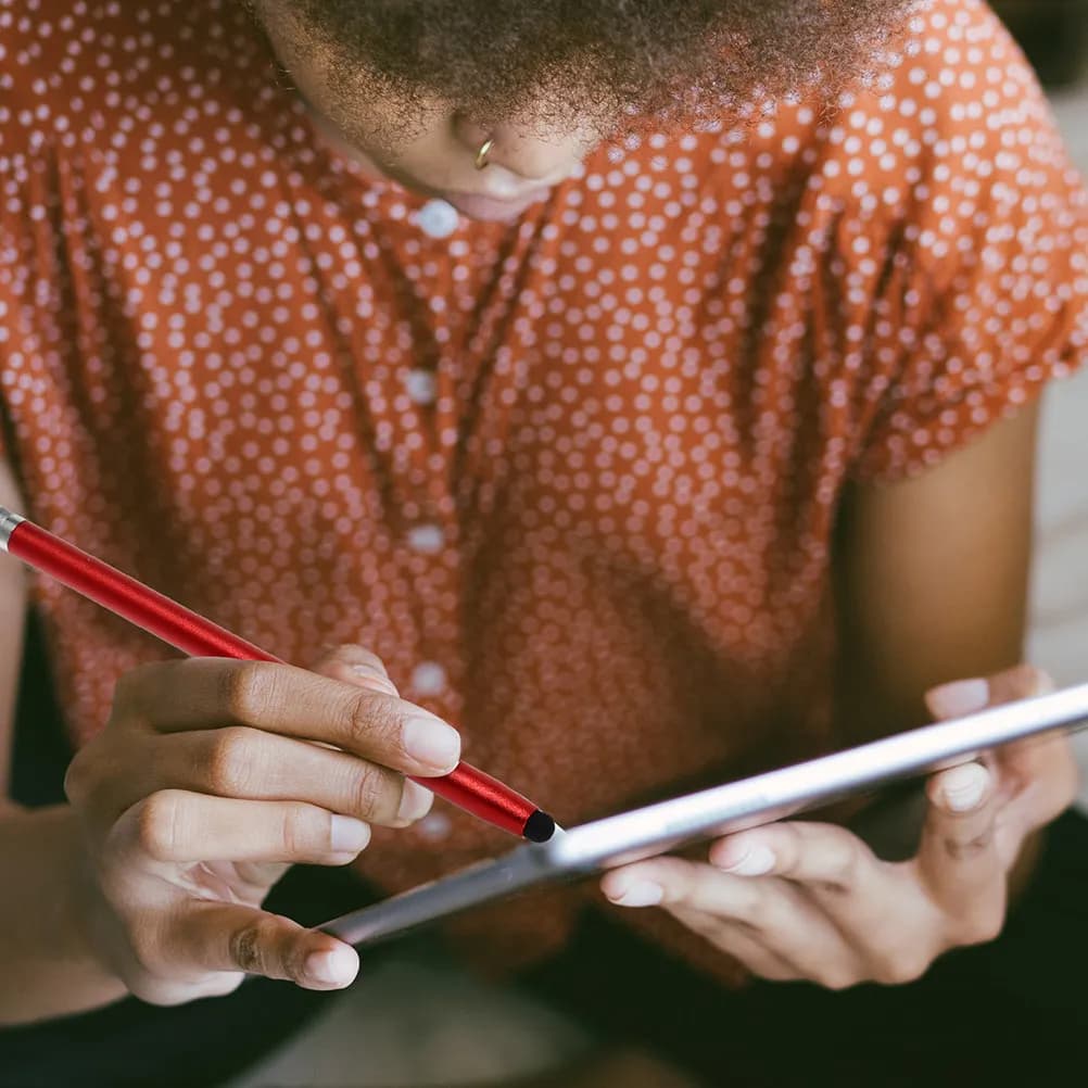Set di 4 Penne Capacitive a Doppia Punta con Testa in Gomma, Stilo per Tablet e Telefono, Strumento per Disegno e Scrittura, Accessorio per Telefono