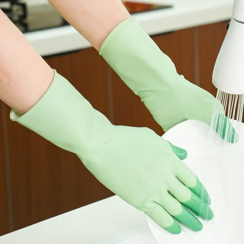 3 paia/set di guanti ispessiti per lavare i piatti, resistenti all'olio, guanti in lattice riutilizzabili, guanti impermeabili resistenti agli strappi