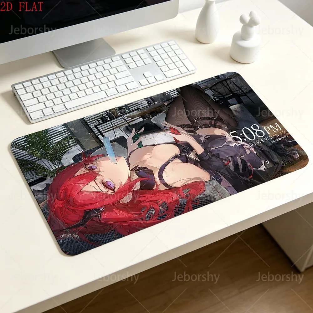 Tappetino per mouse da gioco antiscivolo Arknights Surtr di grandi dimensioni per decorazioni per la stanza del computer portatile