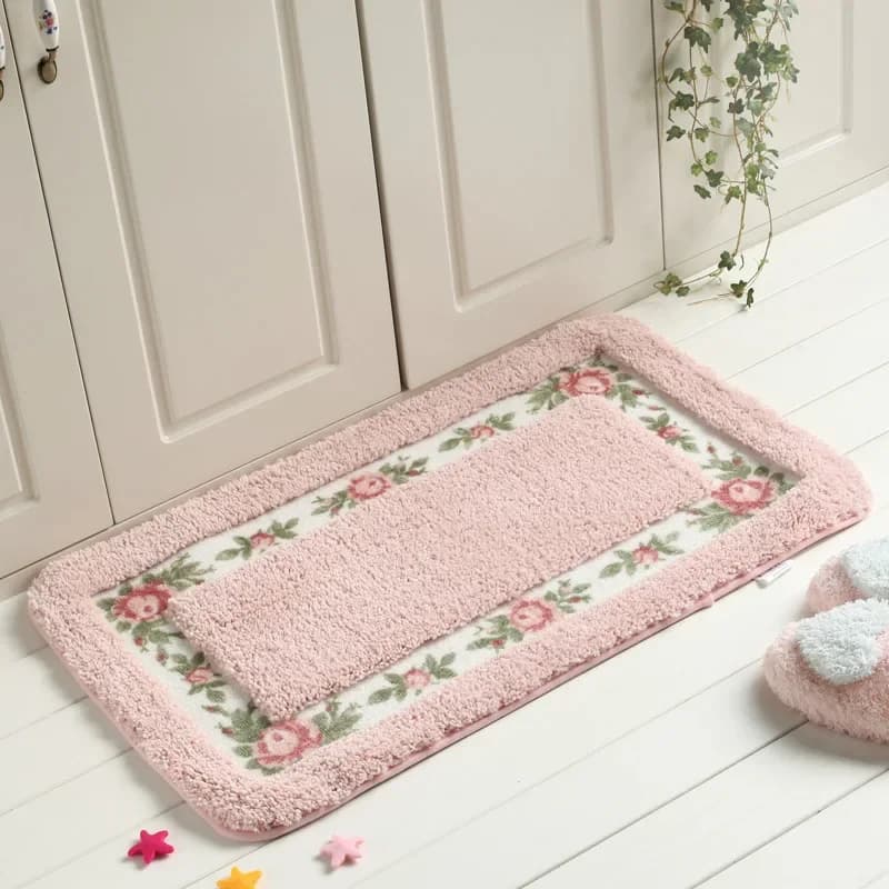 80x120 Coral Fleece Kitchen Carpet Door Mat Bedroom Bay Window Carpet Bathroom Absorbent Non-slip Floor Mat Kitchen Rug
