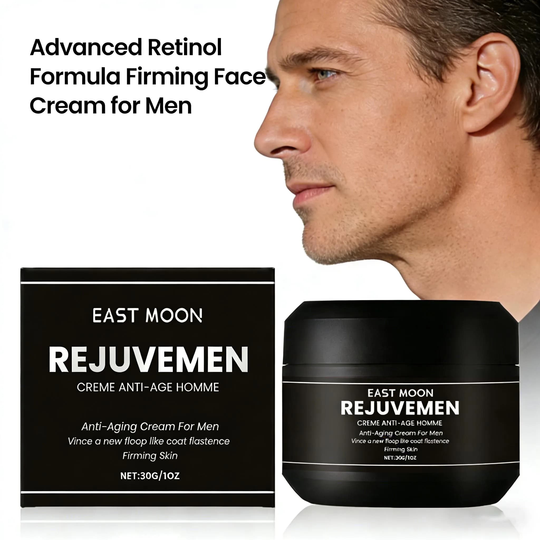 Crema Viso al Retinolo per Uomo, Idratante Anti-Età, Rassodante, con Acido Ialuronico e Collagene, Balsamo Riparatore Notturno per Uso Quotidiano