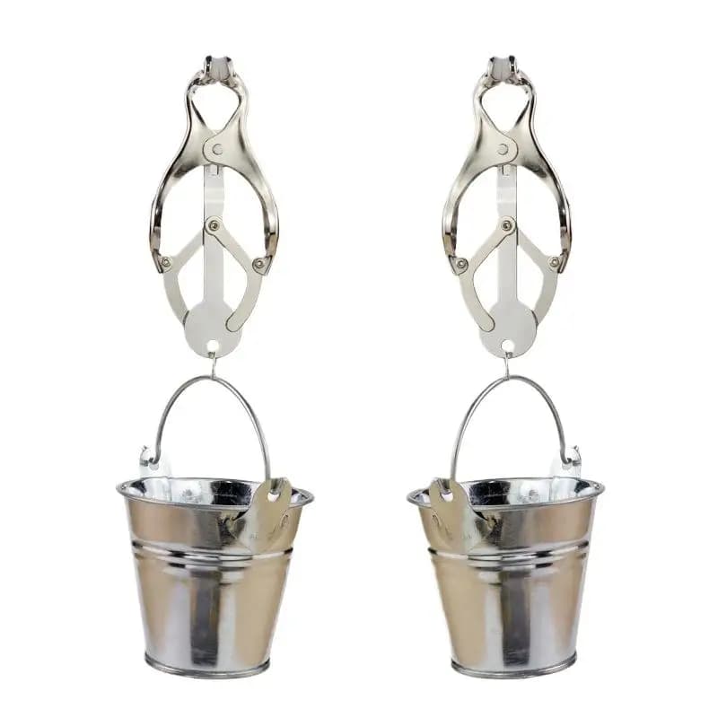 Morsetti per capezzoli (2 pezzi) con supporto per pesi a forma di secchio, clip per labbra vaginali, giocattoli sessuali per coppie, giochi per adulti