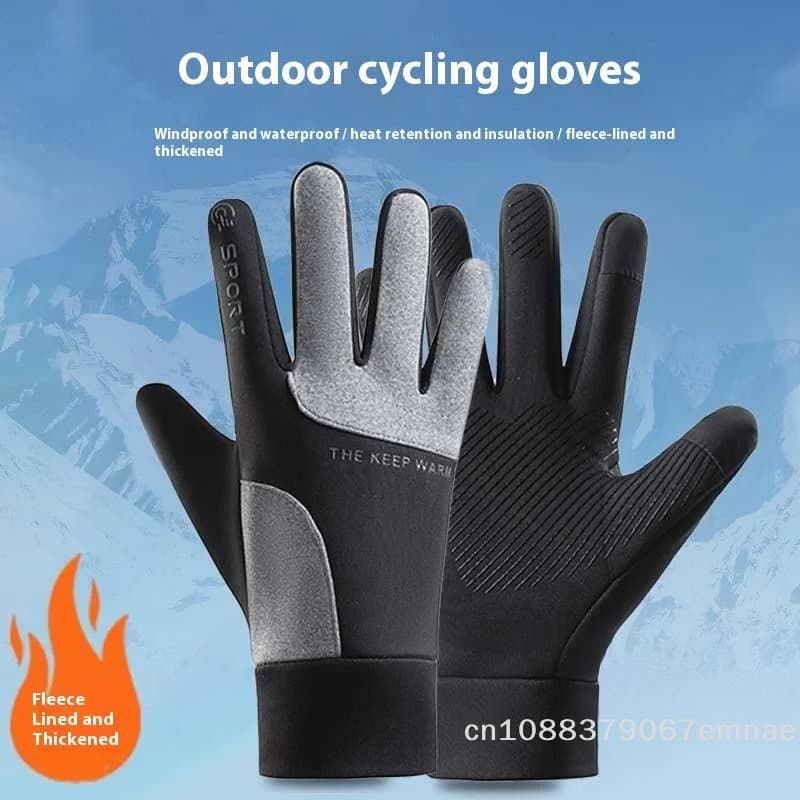 Winter/Autumn Cycling Gloves [ZS], Sports Gloves for Gym and Fitness, Hot, Touch Screen, Anti-slip, Motorcycle Gloves for Men, Black