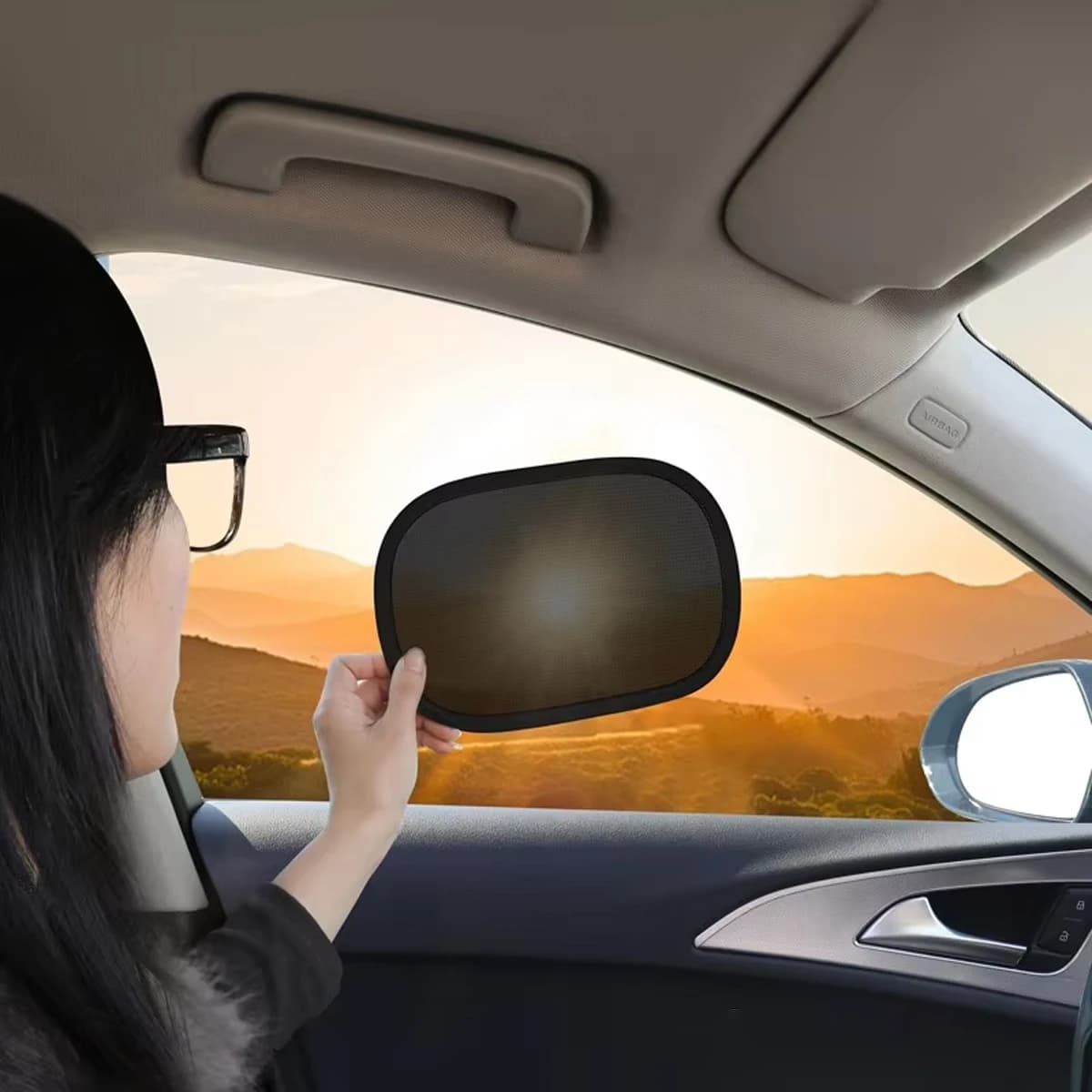 Mesh Car Side Window Sun Shade, UV Protection Heat Insulation Flexible Vehicle Sun Visor For Driving Anti-Glare
