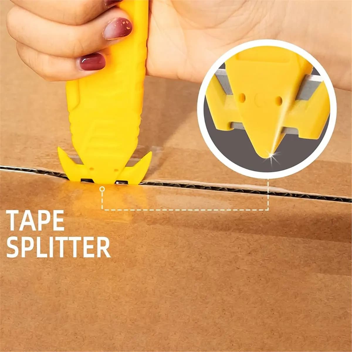 20 Pcs Safety Box Cutter Stainless Steel Concealed Blade Package Opener with Tape Splitter for Cartons, Cardboard