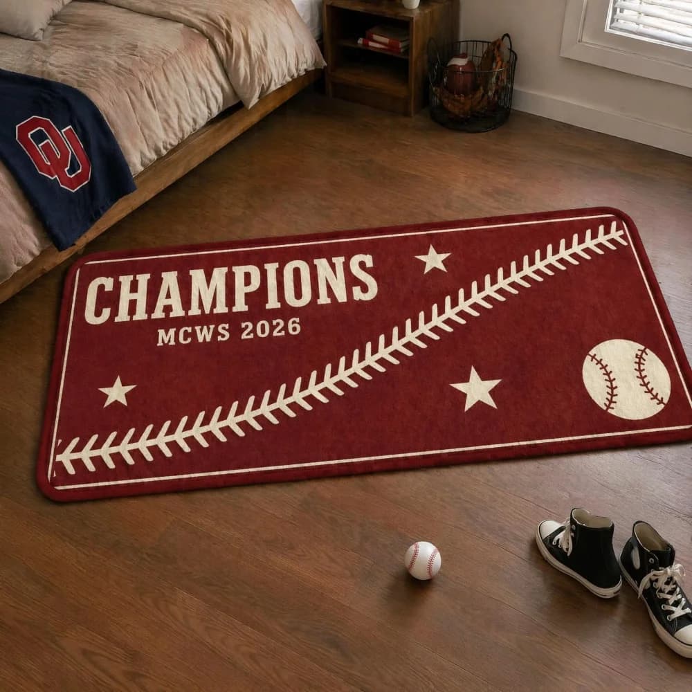 Soft Flannel Long Area Rug One Size Retro Star Printed Anti Slip Backing Indoor Bedroom Entryway Hallway Floor Decorative Carpet