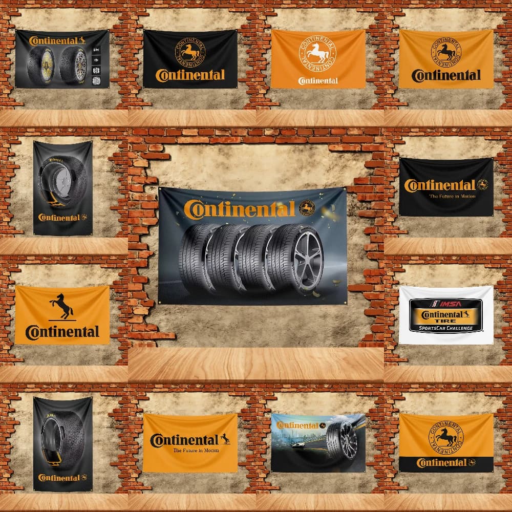 Car Parts Flag for Continental Tires Fans Banner Custom Image Garage Bedroom Living Room Dorm Wall Hanging Decor Tapestry