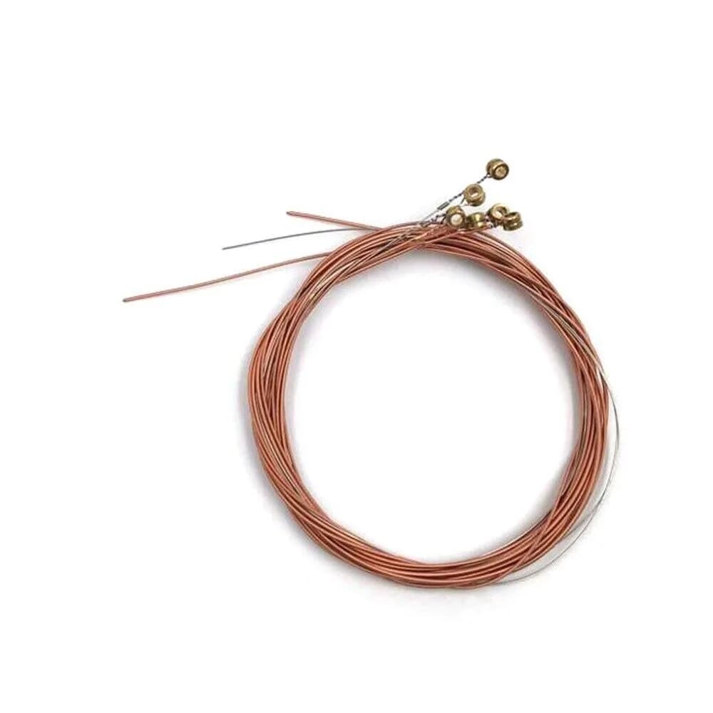 Corde per chitarra in lega di rame da 6 pezzi, facili da installare, corde per ukulele durevoli, parti per strumenti musicali acustici in ottone a 6 corde