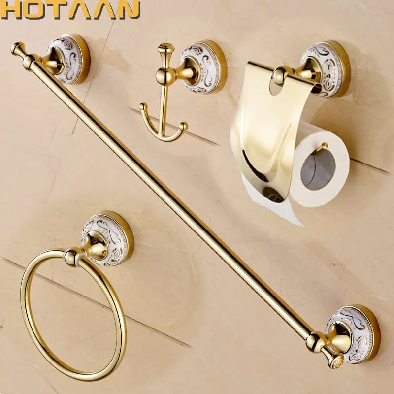 ., Accessori da bagno in acciaio inossidabile + ceramica, portarotolo, portasciugamani, portasciugamani, set da bagno, YT-10200-A