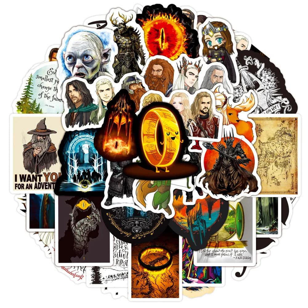 50 pezzi The Hobbit Graffiti adesivi bottiglia d'acqua laptop telefono custodia per bagagli per bicicletta skateboard adesivo per bambini per adulti