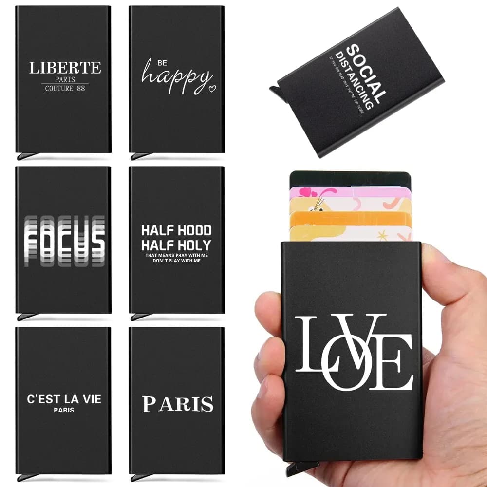 Portacarte in Alluminio Anti-RFID con Blocco NFC, Portafoglio Sottile con Protezione per Carte di Credito e Bancarie