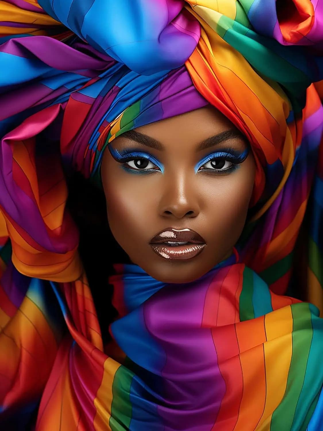 SKRYUIE Kit Pittura Diamante 5D Donna Africana - Arte Diamante Fai da Te Afroamericana, Foratura Completa Rotonda - Ricamo Cristallo