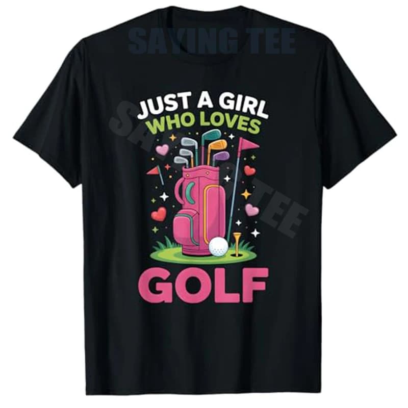 T-shirt da golf da donna Y2K, abbigliamento da golf alla moda per esterni, divertente maglietta a maniche corte con scritta, regalo originale e personalizzato