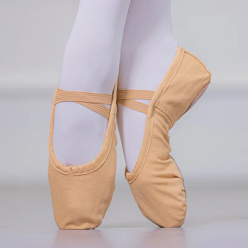 Professional Ballet Shoes for Kids with Laces, Solid Canvas Shoes with Soft Sole, Women's Dance Shoes, Dance Shoes