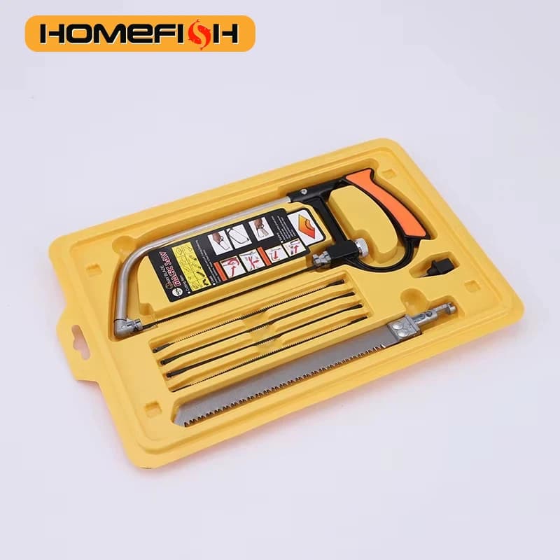 8in1 Multipurpose Hand Saw Steel Saw Metal Saw Glass Saw Kit 6 Blades Wood Processing Metal Pattern Hobby Tool