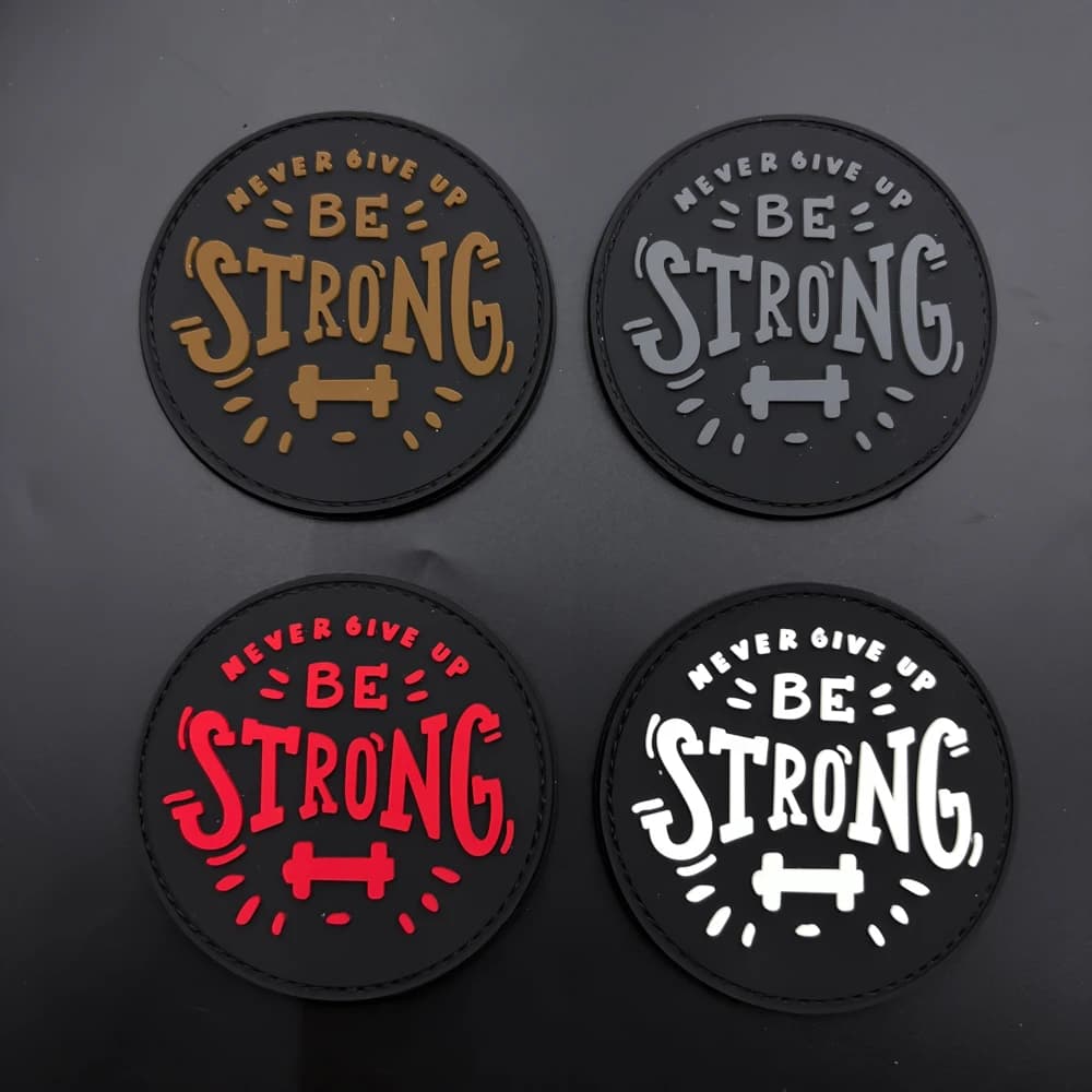 Strength Fitness Dumbbell Round Soft Rubber Pvc Luminous Velcro Armband Sports Gear Personalized Decorative Patch 3D Decorative Patch Rubber Logo Pvc Cloth Patch Pvc Velcro Tactical Morale Patch 3D Soft Rubber Removable Armband Waterproof and Wear-Resistant Pvc Rubber Patch