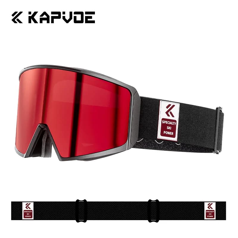 KAPVOE Occhiali da sci Maschera da snowboard per uomo Protezione Occhiali da neve Attrazione magnetica Anti-Fog UV400 Occhiali da sci Donne adulte