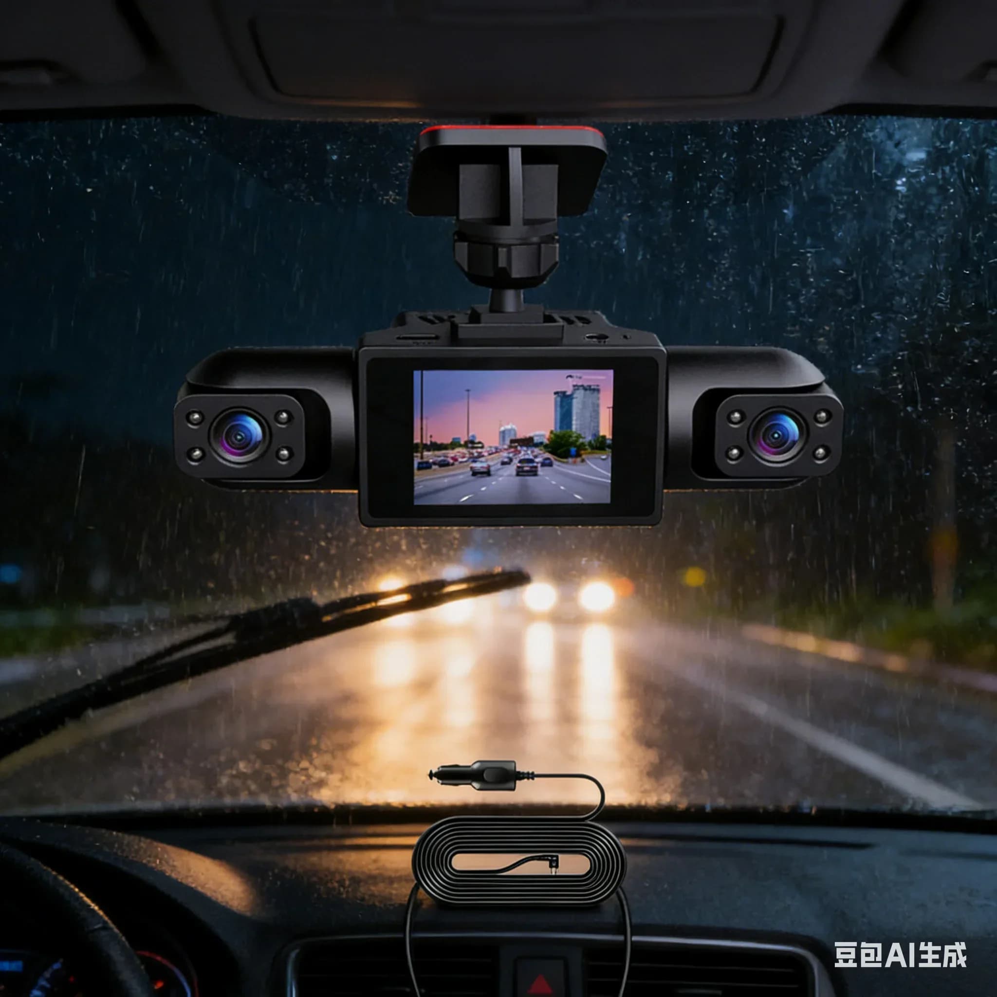 360 ° Dashcam for car Full View 4K UHD Front and side cameras 1080P Full view driver with 3/4 lenses