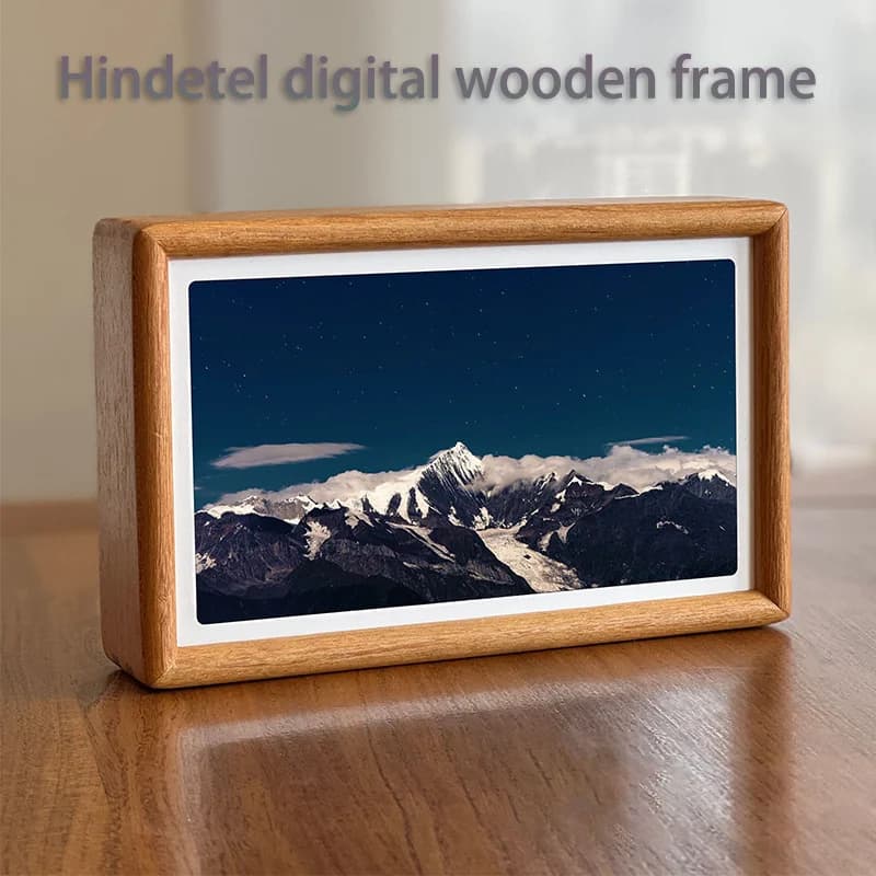 Montature per foto in legno Hindetel touch screen digitale Riproduci foto, musica, video, calendario, promemoria