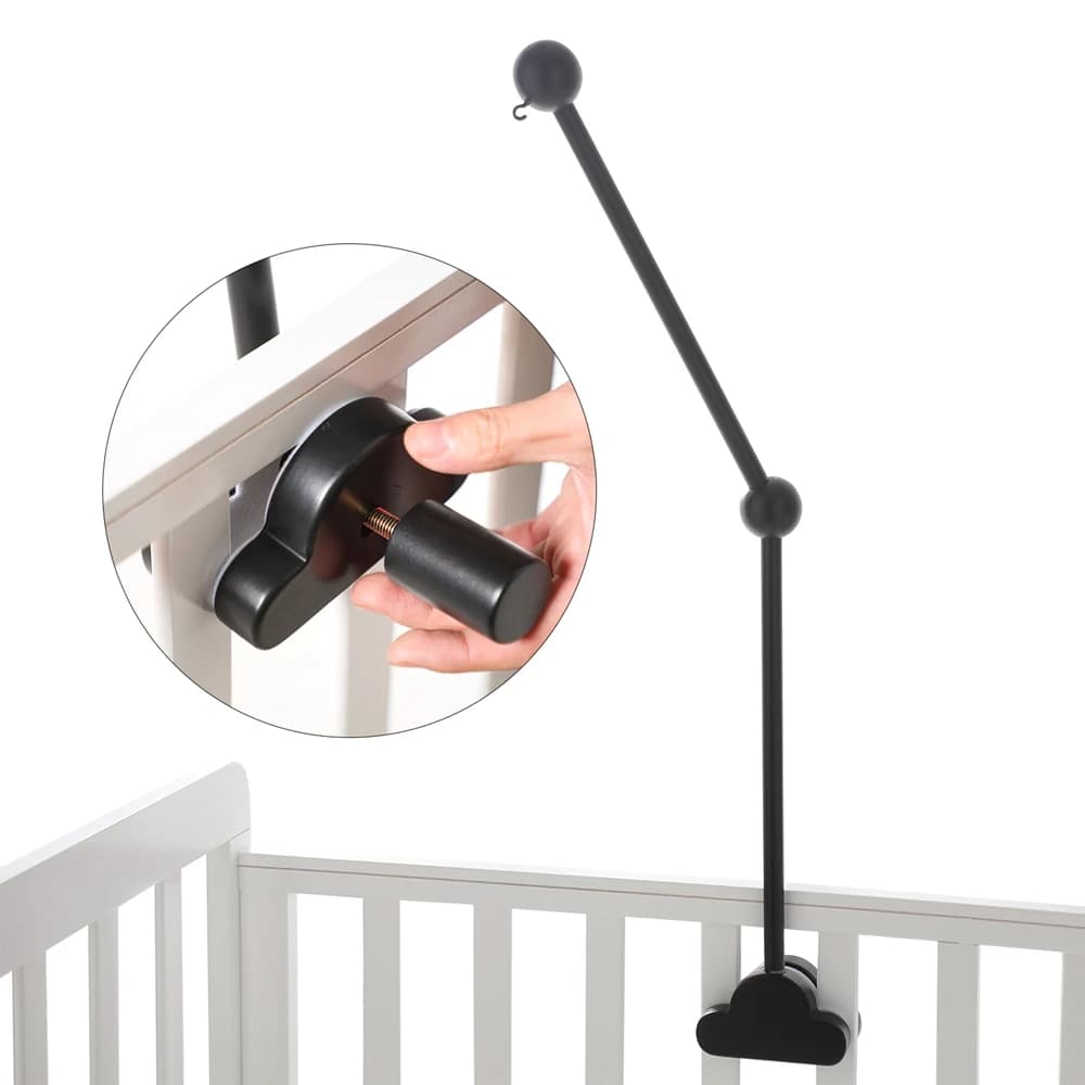 Campana per culla in legno Staffa di supporto per nuvola di cartone animato Culla per bambini Campana mobile Giocattolo lenitivo per bambini portatile 0 - 12 mesi Giocattoli musicali mobili