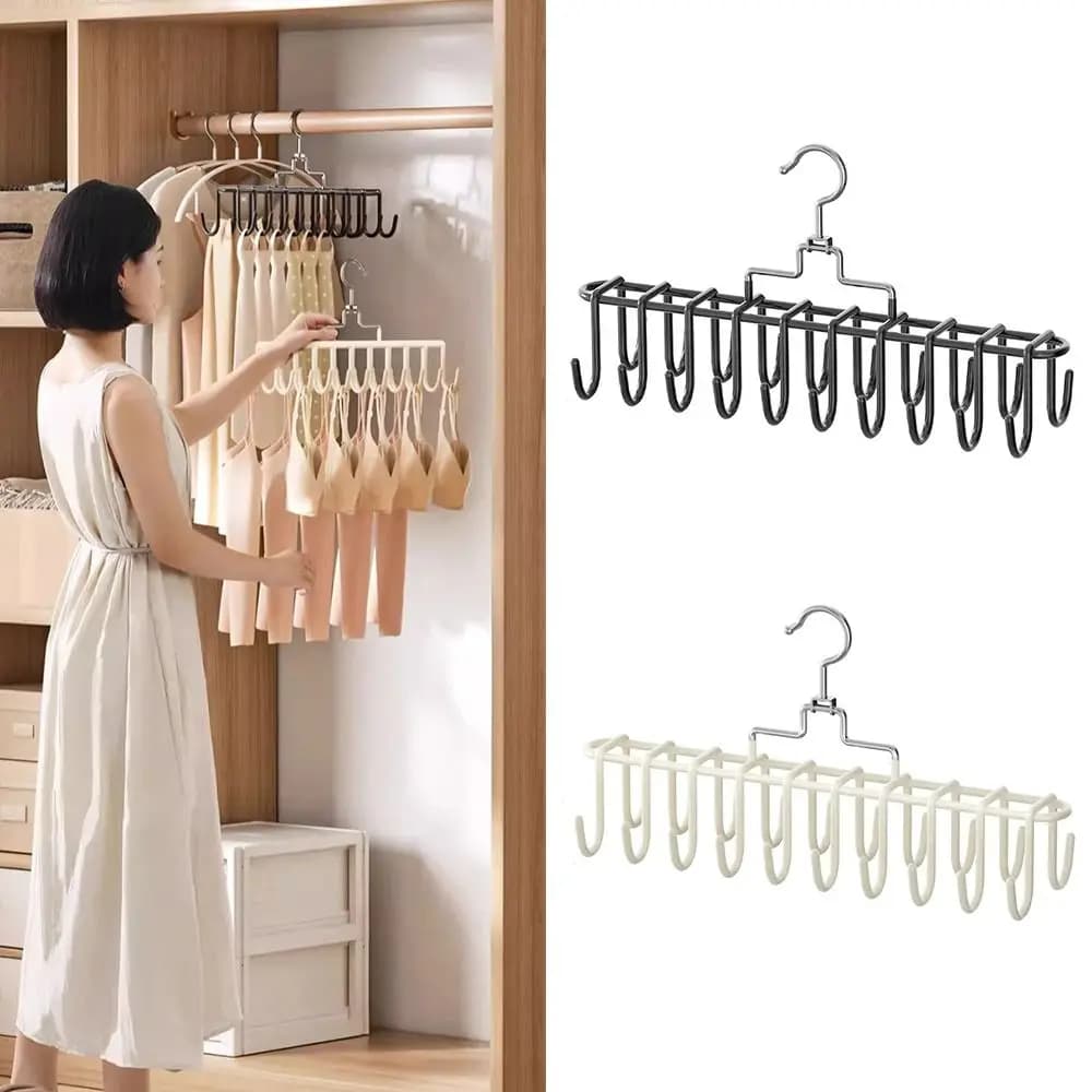 Nuovo Appendiabiti Multiplo Multifunzionale Portatile per Armadio, Gancio per Appendere Biancheria Intima e Canotte, Organizzatore per Dormitorio