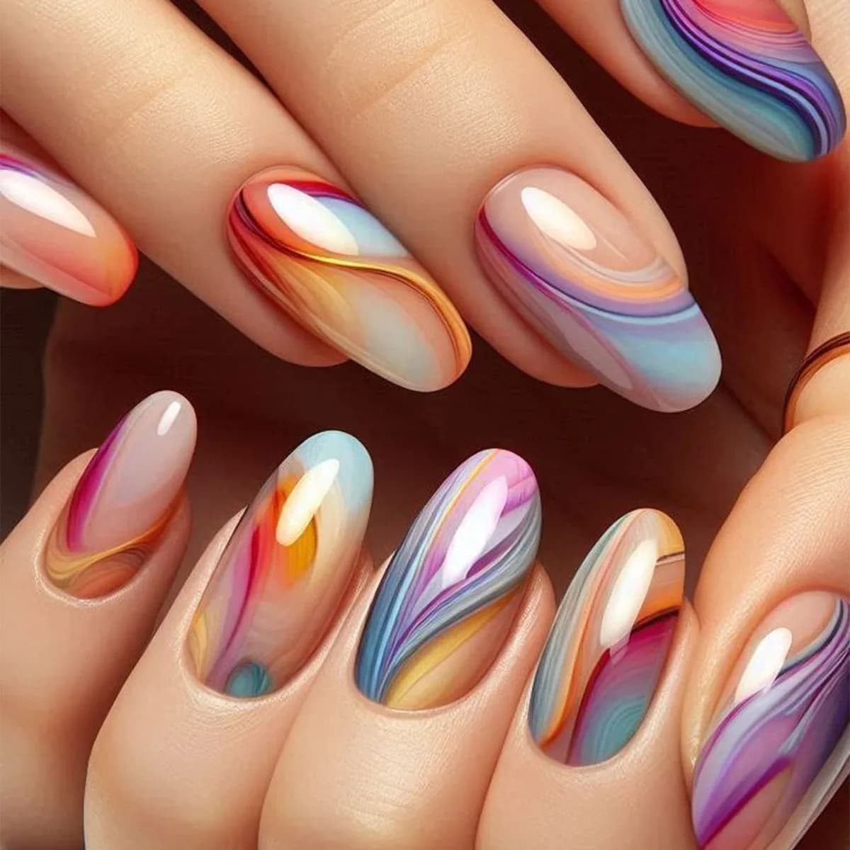 Drop-shaped Nail Art Simi Dye White Dreamy Fairy Fairy Fake Nail Fashion All-match Fake Nail Finished Wear Nail