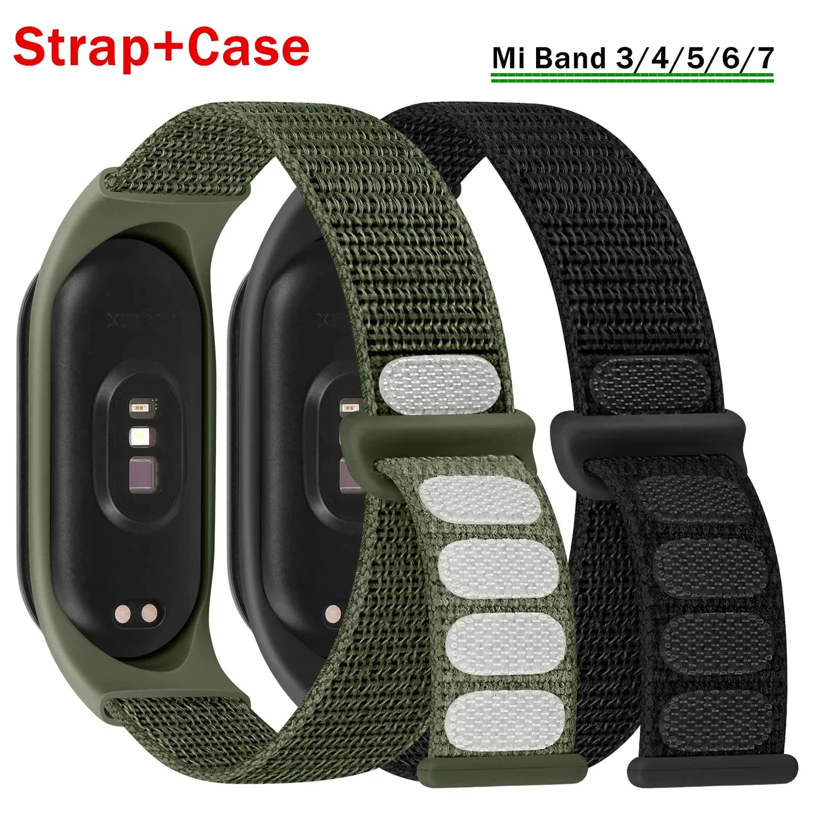Nylon Sport Loop Strap For Xiaomi Mi Band 7 6 5 4 Bracelet Replacement Wrist Watchband Pulsera Correa Xiaomi Mi Band 3 4 5 6 7