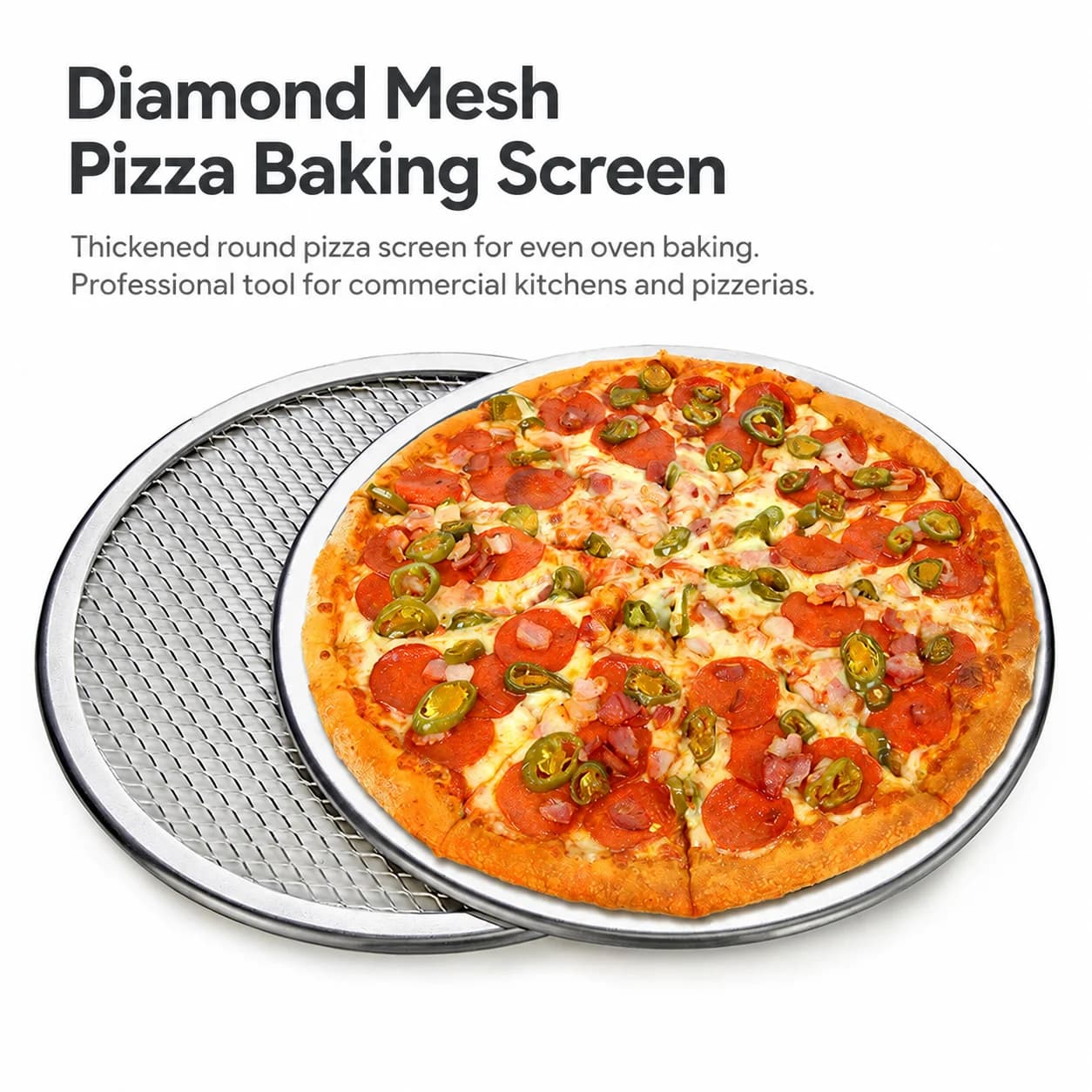 Professional Pizza Screen Mesh Baking Pan Thickened Aluminum Tray for Commercial Ovens Bakery Home Kitchen Durable 9 10 Inch