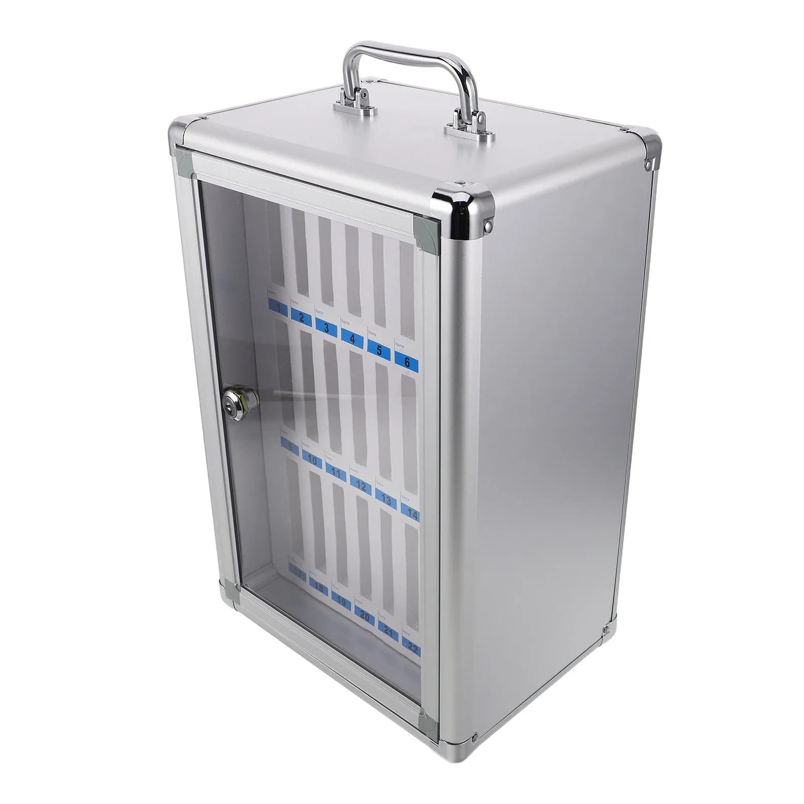 24-Slots Cell Phone Locker Aluminum Alloy Wall-Mounted Lockable Storage Cabinet for Classroom Office Exam Phone Organizer Box