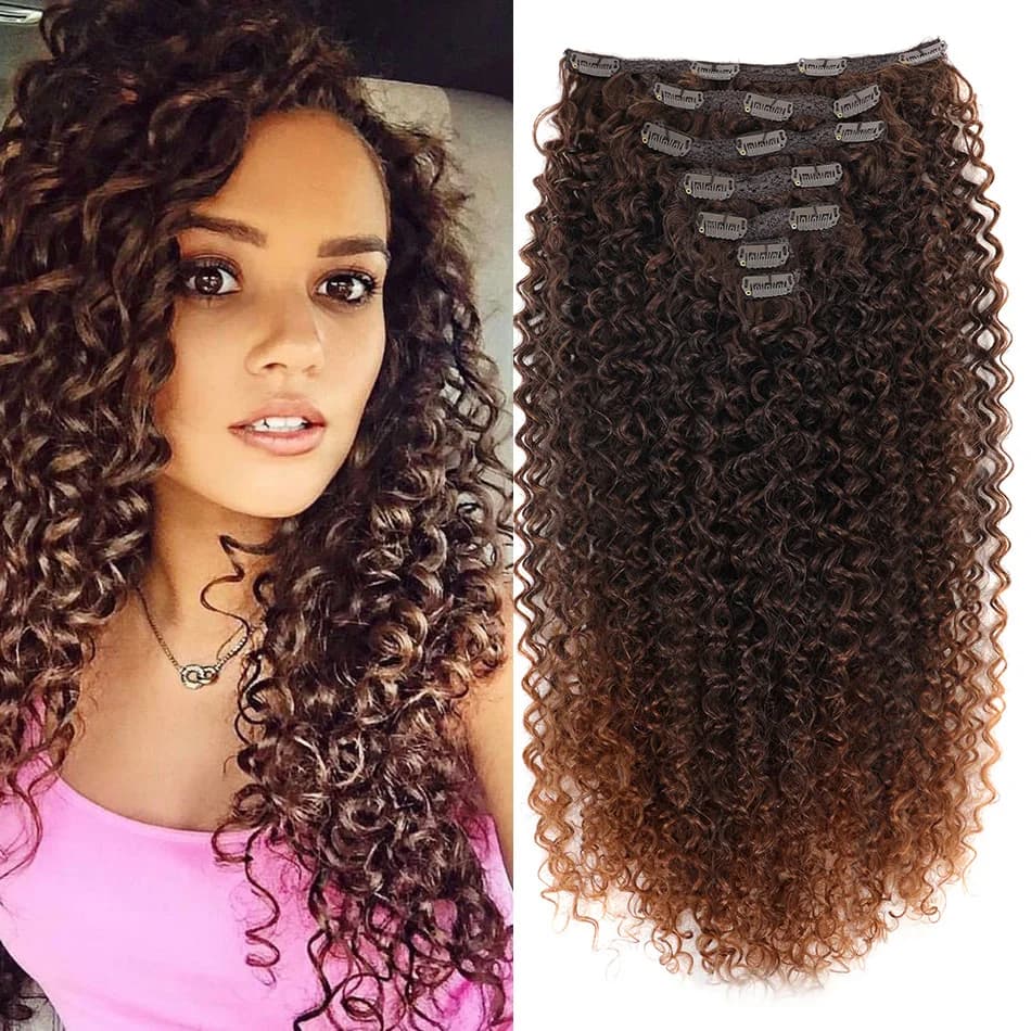 Synthetic Extensions Curly Hair Extensions Clips in pieces of fake hair 26 inch crevices for women and everyday use or cosplay