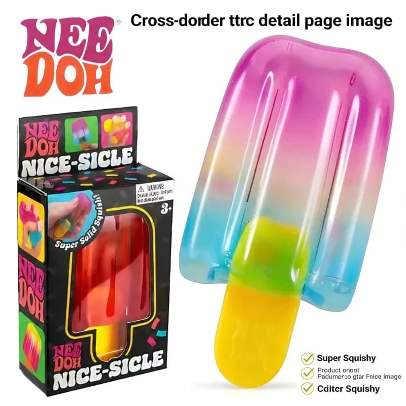 Giocattolo Squishy a Forma di Gelato Sfumato, Morbido Giocattolo Antistress da Spremere per Bambini e Adulti, Regalo Fidget