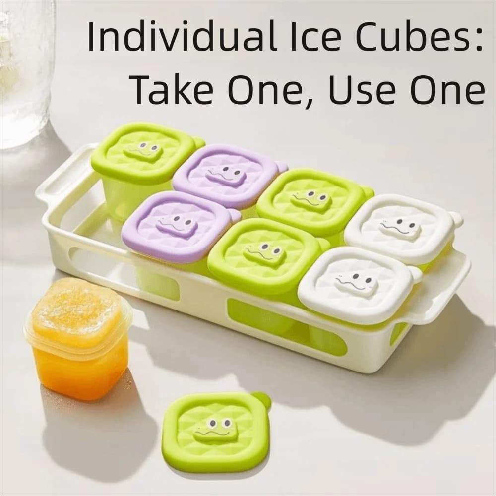 Vassoio per congelatore per alimenti per bambini con design a griglia 3/4/6, contenitore per alimenti per uso alimentare, resistente al calore, facile da rilasciare, forma quadrata