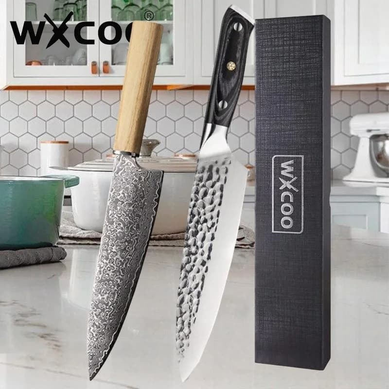 Coltelli da Cucina WXCOO, Mannaia per Carne Forgiata, Coltello da Chef, Coltello per Frutta, Mannaia da Macellaio, Accessori da Cucina