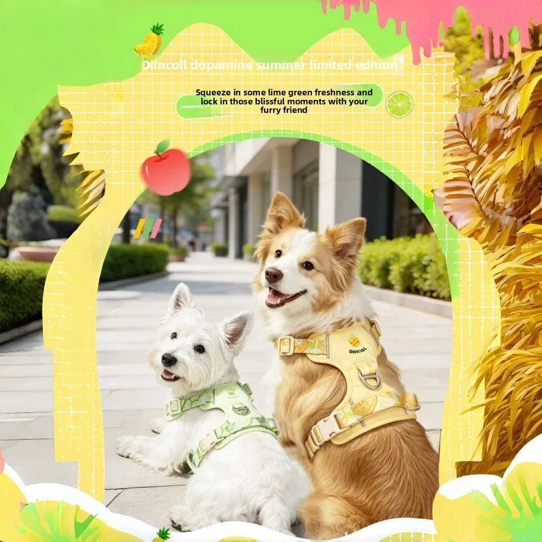 Reflective Decorative Breathable Mesh Dog Leash and Leash Set Suitable for Small and Medium-sized Dogs for Daily Outdoor Walks
